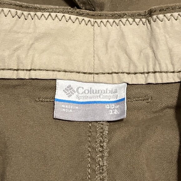 Men's Columbia Regular Fit Twill Pants SZ 40x32 Tan Stretch Casual Outdoor - Picture 10 of 11